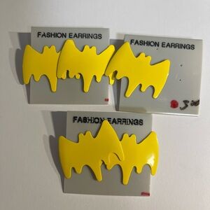 Yellow Bat Fashion Earrings